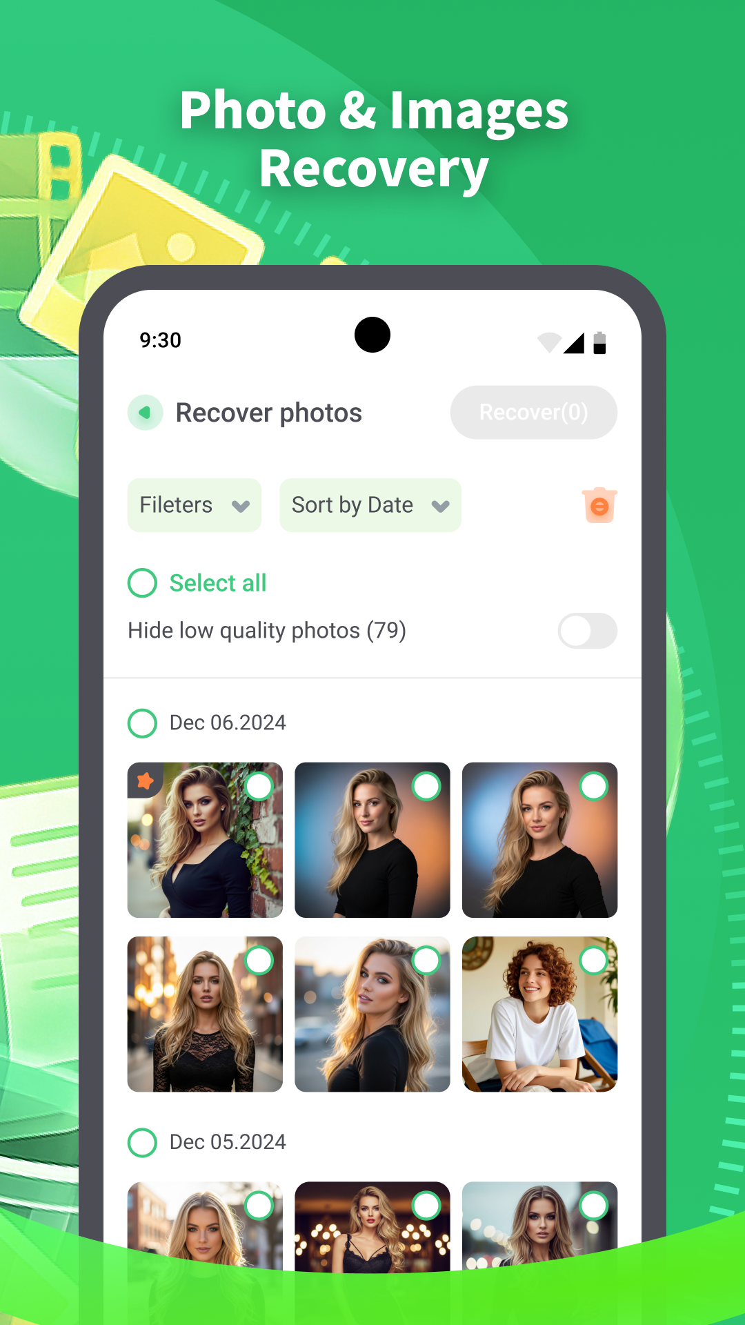 Recovery Photo Pro main screen